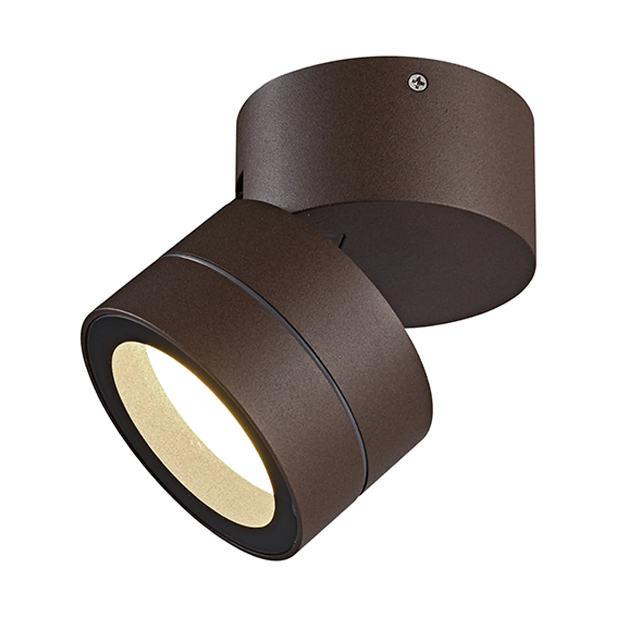 M9103/4000K  Saler Adjustable Ceiling Spotlight/Wall Light, 1 Light, With Replaceable 12W LEDs, 4000K, Rust Brown, IP65